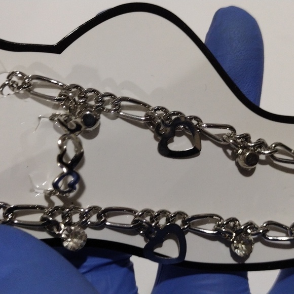 Silver-Tone Heart Anklet with Matching Toe Ring – Boho Festival Jewelry Set - Picture 8 of 9